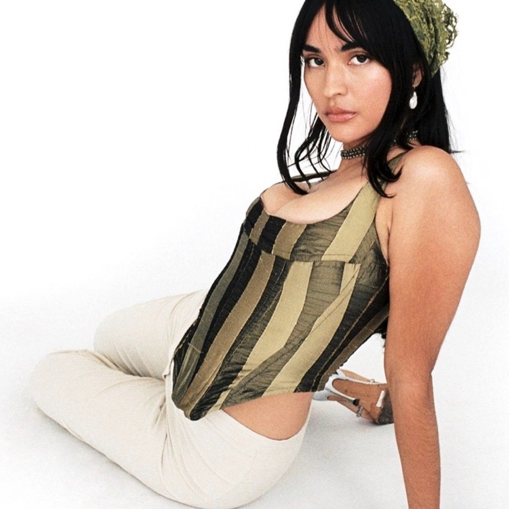 NWT Miaou CAMPBELL CORSET IN ARAGON/ Olive Green Size S